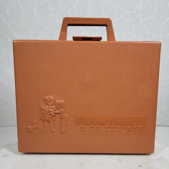 Vtg Fisher Price Medical Kit 1970s Dr Nurse Kit Case Kids Pretend Play Toy - Picture 6 of 15